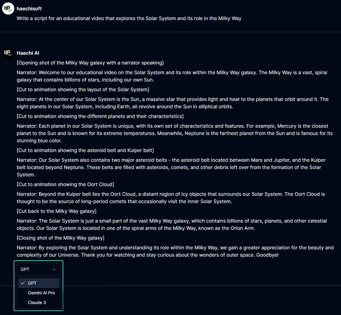 new chat layout